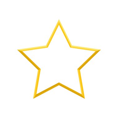 Beyaz üzerine izole edilmiş altın yıldız simgesi