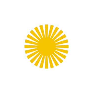 Güneş düz simge vektör çizim 