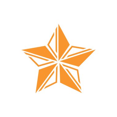 Beyaz üzerine izole edilmiş altın yıldız simgesi