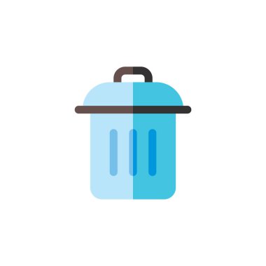 trash bin flat icon illustration, recycle symbol