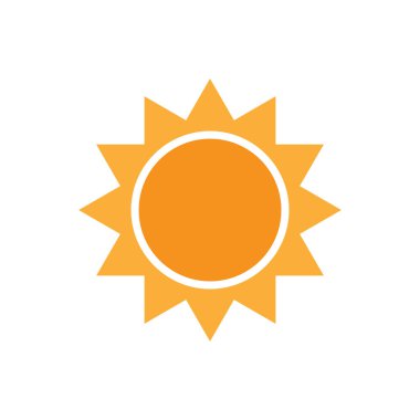 Beyaz arkaplanda izole edilmiş güneş simgesi