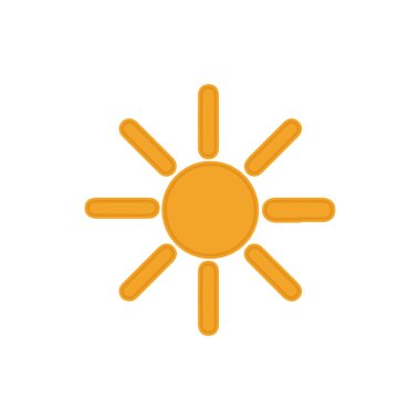 Güneş düz simge vektör çizim 