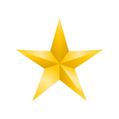 Beyaz üzerine izole edilmiş altın yıldız simgesi
