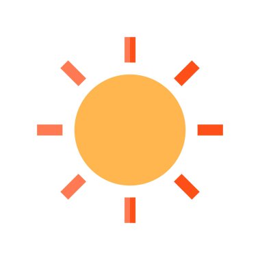 Beyaz arkaplanda izole edilmiş güneş simgesi