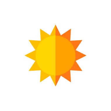 Güneş düz simge vektör çizim 