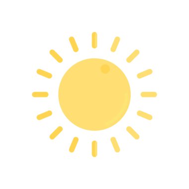 Beyaz arkaplanda izole edilmiş güneş simgesi