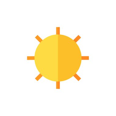 Güneş düz simge vektör çizim 