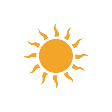 Güneş düz simge vektör çizim 