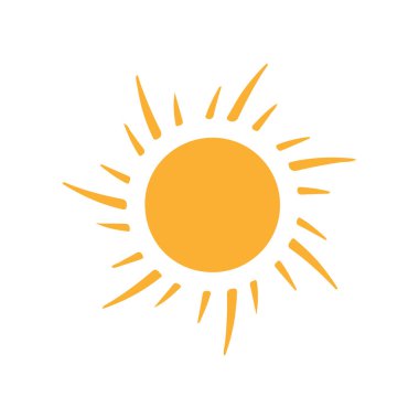 Güneş düz simge vektör çizim 