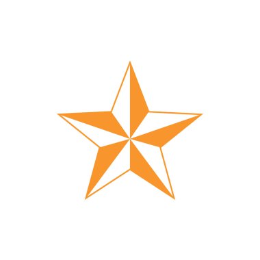 Beyaz üzerine izole edilmiş altın yıldız simgesi