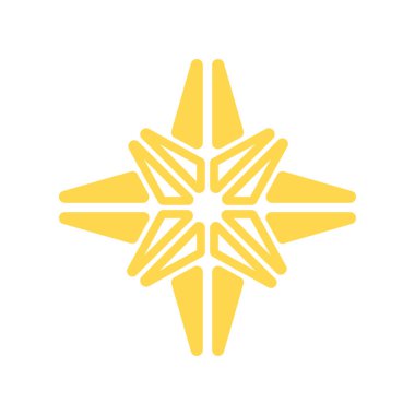 Beyaz üzerine izole edilmiş altın yıldız simgesi