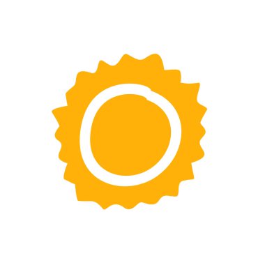 Beyaz arkaplanda izole edilmiş güneş simgesi