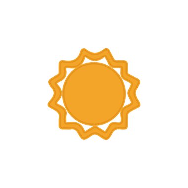 Güneş düz simge vektör çizim 