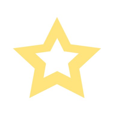 Beyaz üzerine izole edilmiş altın yıldız simgesi