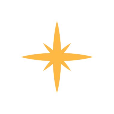 Beyaz üzerine izole edilmiş altın yıldız simgesi