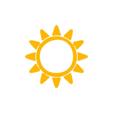 Beyaz arkaplanda izole edilmiş güneş simgesi