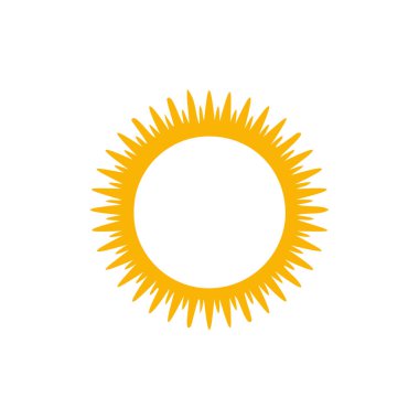 Beyaz arkaplanda izole edilmiş güneş simgesi