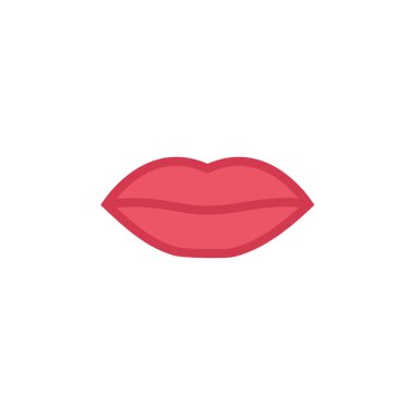 red lips simple icon, vector illustration