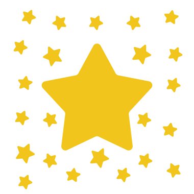 Beyaz üzerine izole edilmiş altın yıldız simgesi