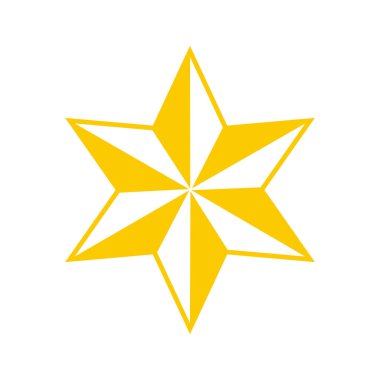 Beyaz üzerine izole edilmiş altın yıldız simgesi