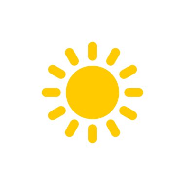 Güneş düz simge vektör çizim 