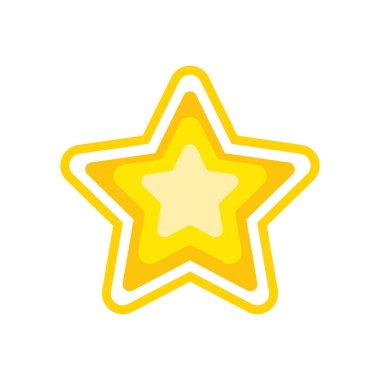 Beyaz üzerine izole edilmiş altın yıldız simgesi