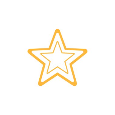 Beyaz üzerine izole edilmiş altın yıldız simgesi