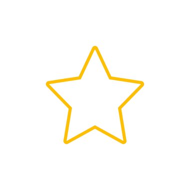 Beyaz üzerine izole edilmiş altın yıldız simgesi