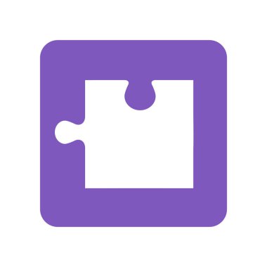 Yapboz simgesi, yapboz vektör çizimi ve alan arkaplanını kopyala