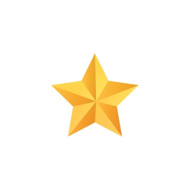 Beyaz üzerine izole edilmiş altın yıldız simgesi