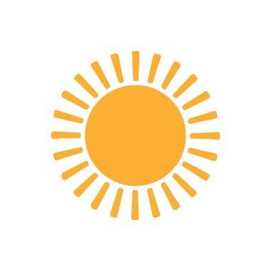 Güneş düz simge vektör çizim 