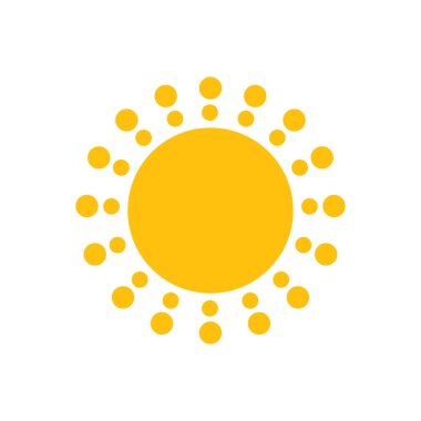 Güneş düz simge vektör çizim 