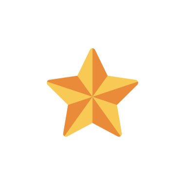 Beyaz üzerine izole edilmiş altın yıldız simgesi