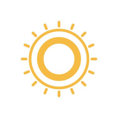 güneş simgesi. Düz tasarım 