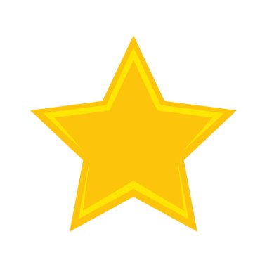 Beyaz üzerine izole edilmiş altın yıldız simgesi