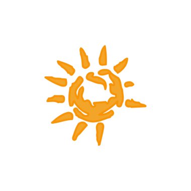 güneş simgesi. Düz tasarım 