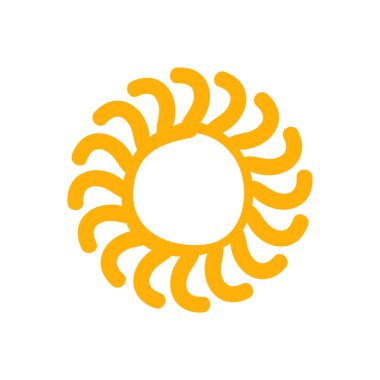 Beyaz arkaplanda izole edilmiş güneş simgesi