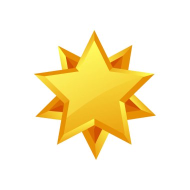 Beyaz üzerine izole edilmiş altın yıldız simgesi