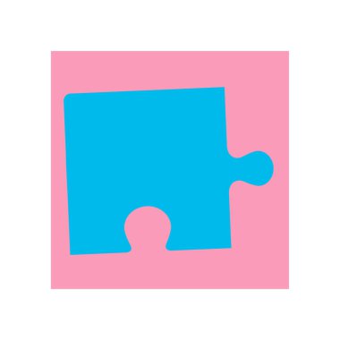 Yapboz simgesi, yapboz vektör çizimi ve alan arkaplanını kopyala