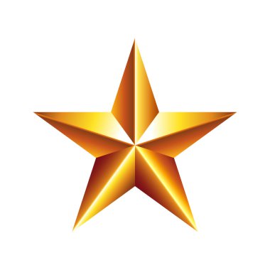 Beyaz üzerine izole edilmiş altın yıldız simgesi
