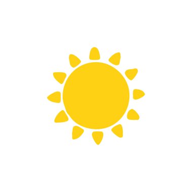 Güneş düz simge vektör çizim 