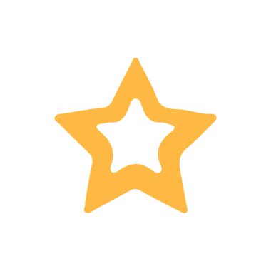 Beyaz üzerine izole edilmiş altın yıldız simgesi