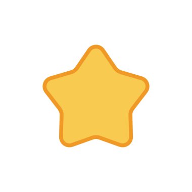 Beyaz üzerine izole edilmiş altın yıldız simgesi