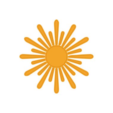 Güneş düz simge vektör çizim 