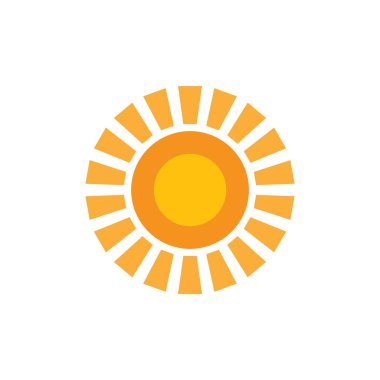 Güneş düz simge vektör çizim 