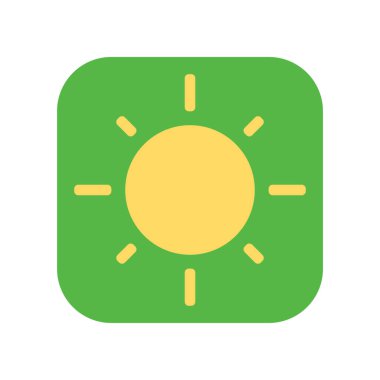 Beyaz arkaplanda izole edilmiş güneş simgesi