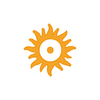 Beyaz arkaplanda izole edilmiş güneş simgesi