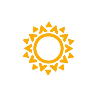 Güneş düz simge vektör çizim 