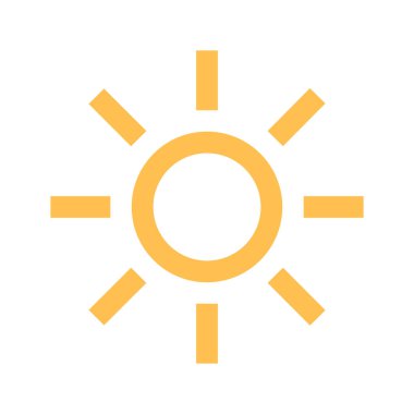 güneş simgesi. Düz tasarım 