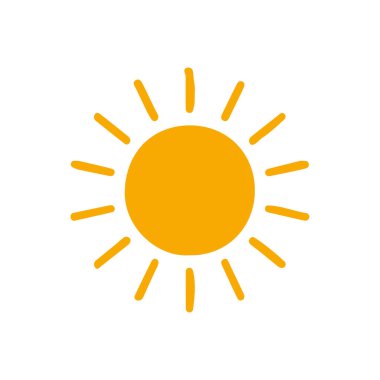 güneş simgesi. Düz tasarım 